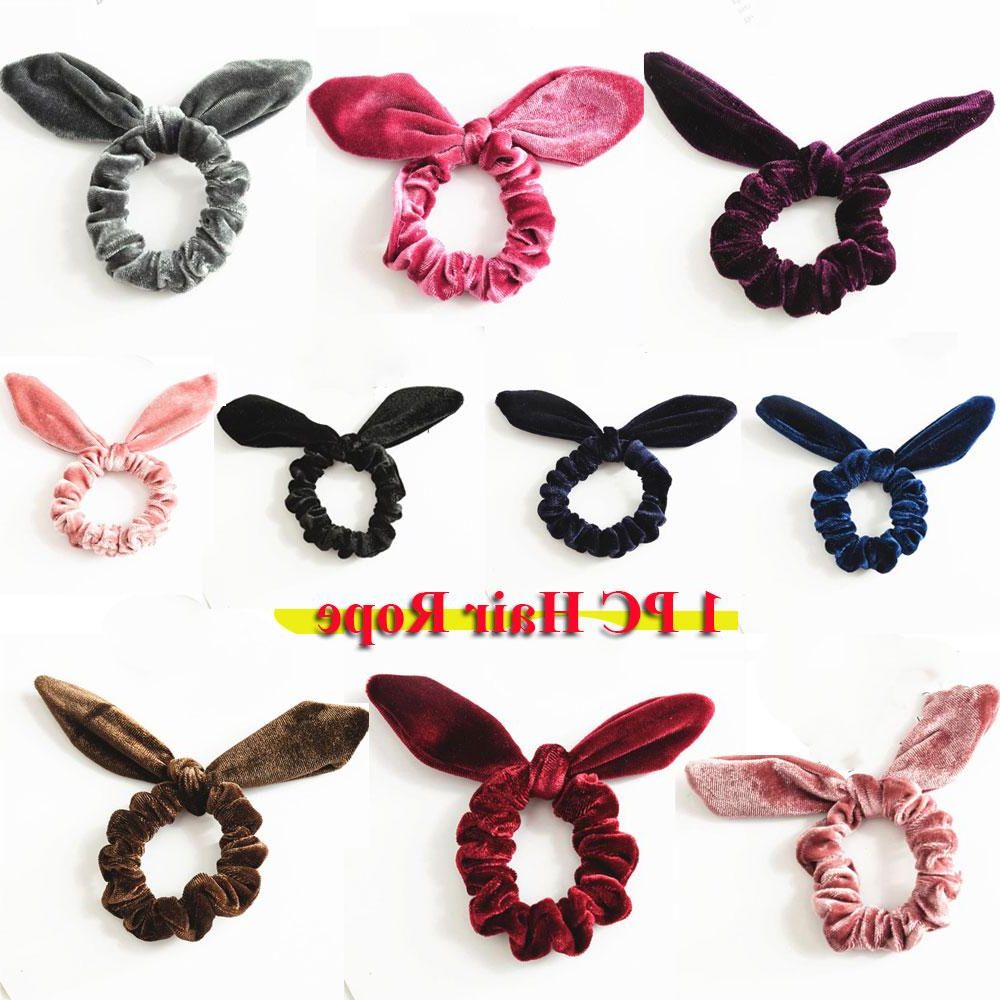 New Korean Elastic Hair Bands Women Velvet Scrunchy Ponytail Holder With 2018 Ponytail Bridal Hairstyles With Headband And Bow (View 20 of 20)