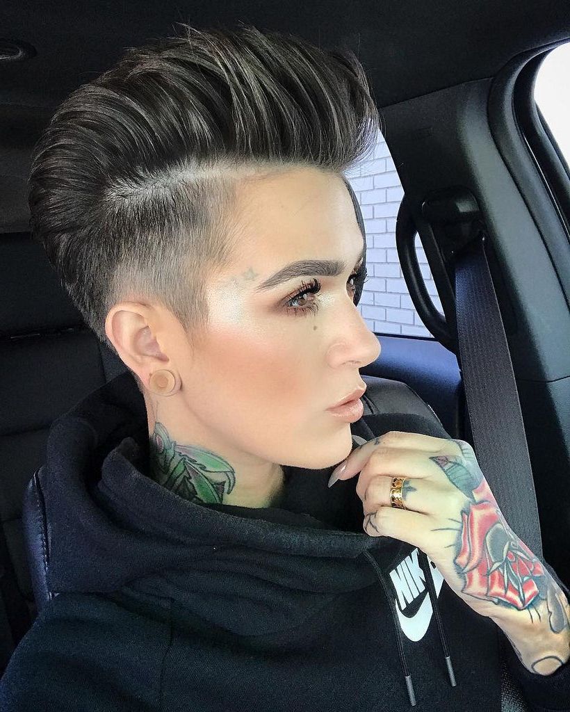 Preferred Short Hair Wedding Fauxhawk Hairstyles With Shaved Sides Throughout Short Women's Hair Cut Faux Hawk (View 11 of 20)