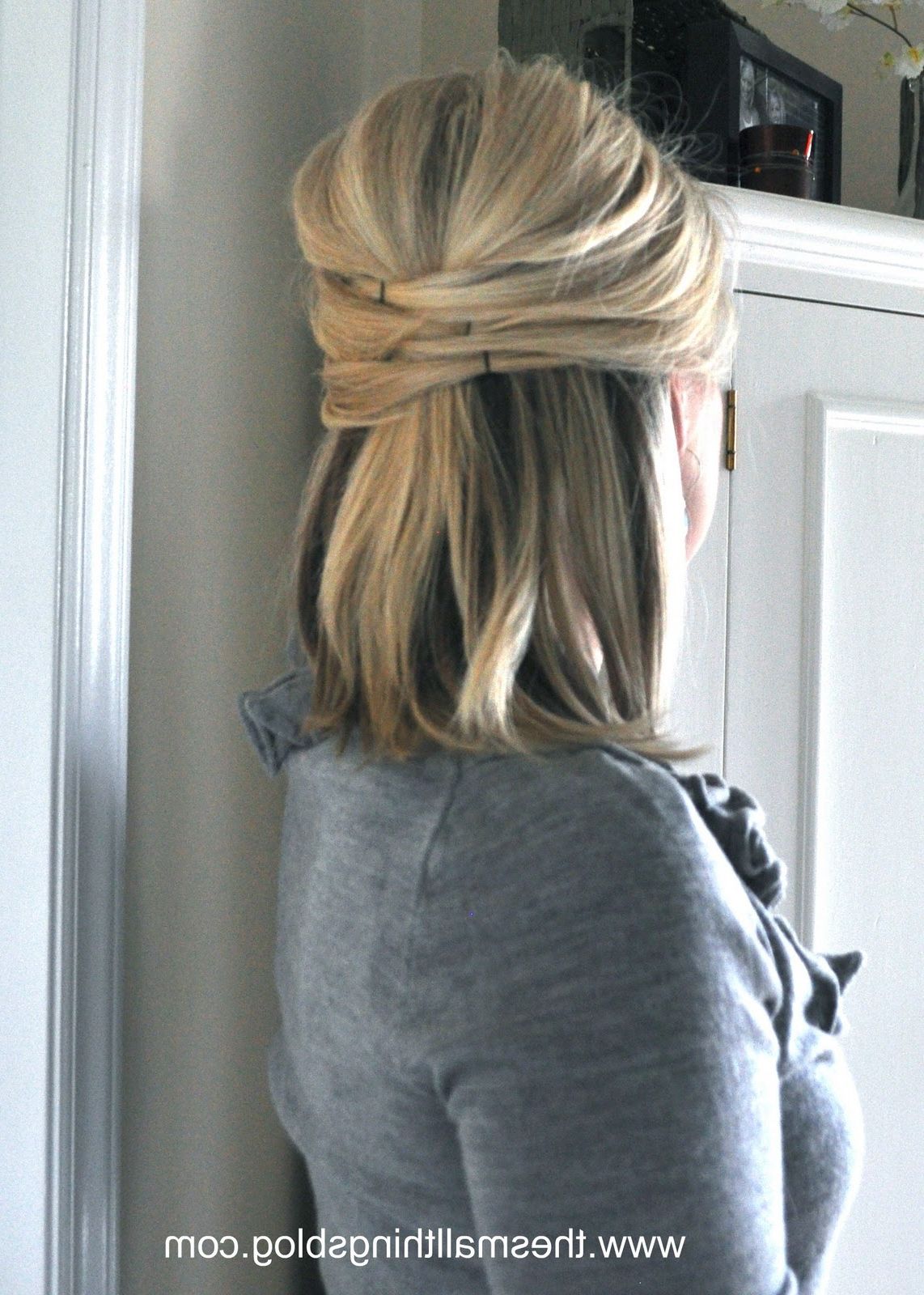 Recent Easy Cute Gray Half Updo Hairstyles For Wedding Throughout Elegant Half Up – The Small Things Blog (View 6 of 20)