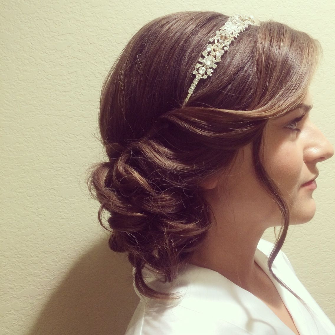 Side Bun Bridal Hairstyle With Headband Www (View 2 of 20)