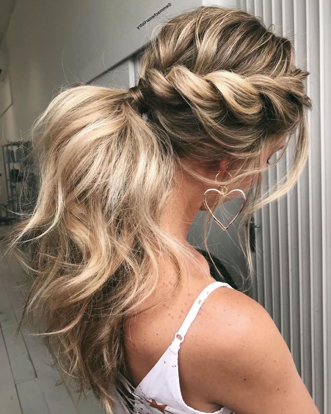 Twist + Ponytail Hairstyle Ideas #braids #hairstyles #hairstyle Intended For Recent Voluminous Chignon Wedding Hairstyles With Twists (View 5 of 20)
