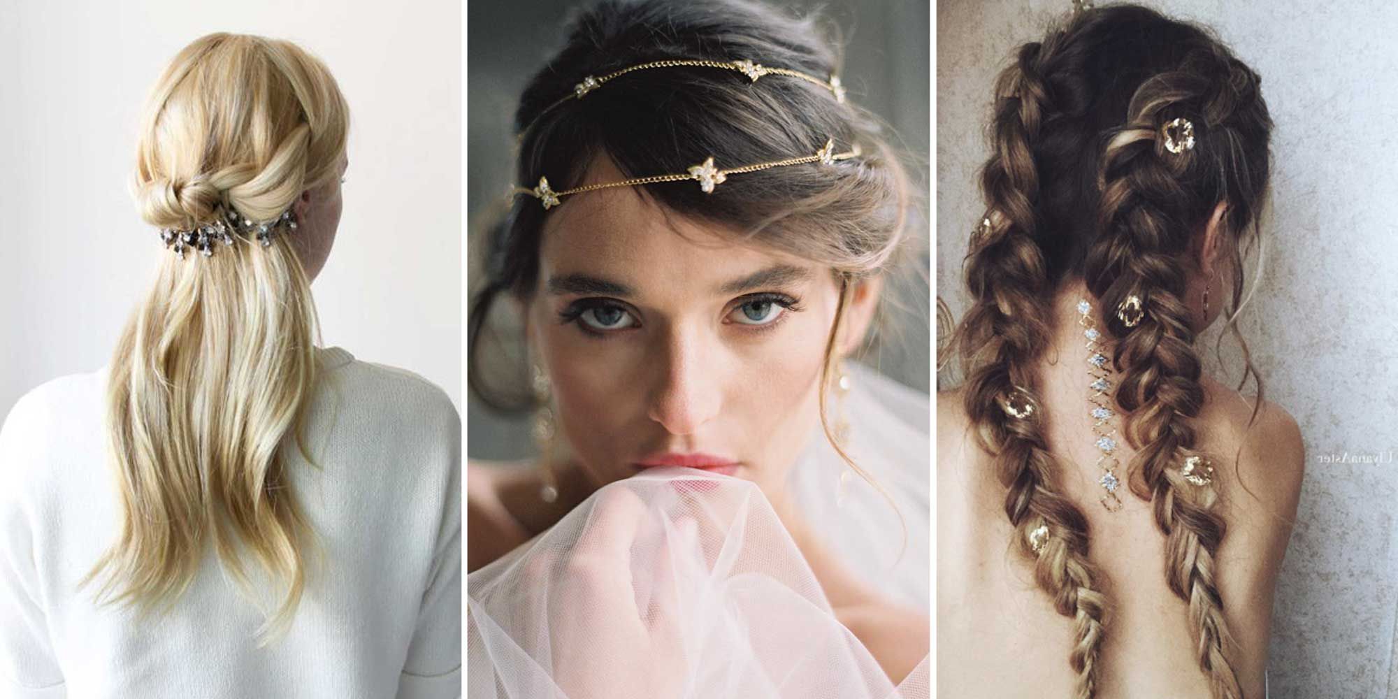 Ways To Wear Hair Jewelry – Beautiful Hair Accessories Intended For Most Recent Wavy Low Bun Bridal Hairstyles With Hair Accessory (View 16 of 20)