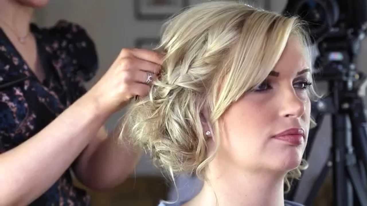 Wedding Hair Braided Bun – Pin Up Hair – Youtube Within Most Recently Released Curls Clipped To The Side Bridal Hairstyles (View 14 of 20)