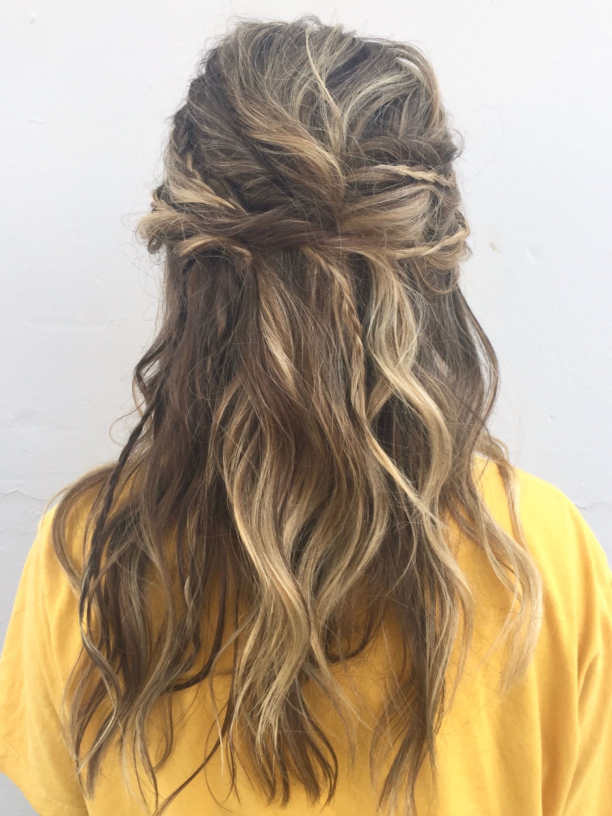 Boho Hair Prom Updo With Braids And Twists And Messy Waves Half Up For Preferred Loose Messy Waves Prom Hairstyles (View 1 of 20)