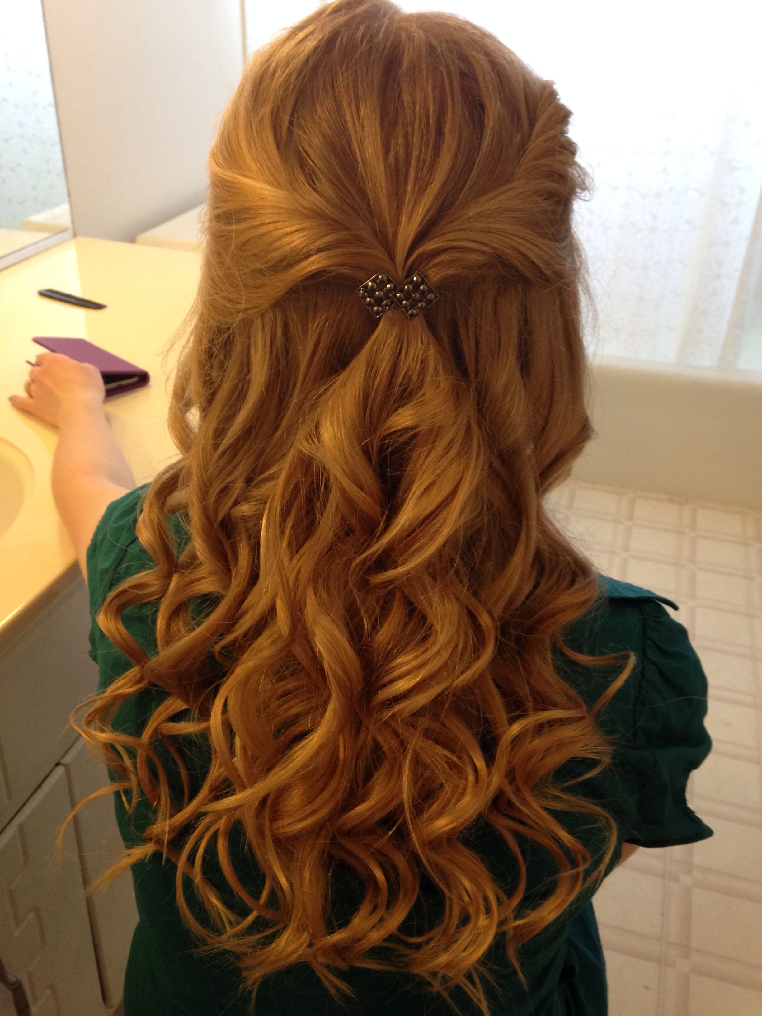 Curly Prom Hair. Blonde. Half Up. Down. Simple. Homecoming (View 6 of 20)