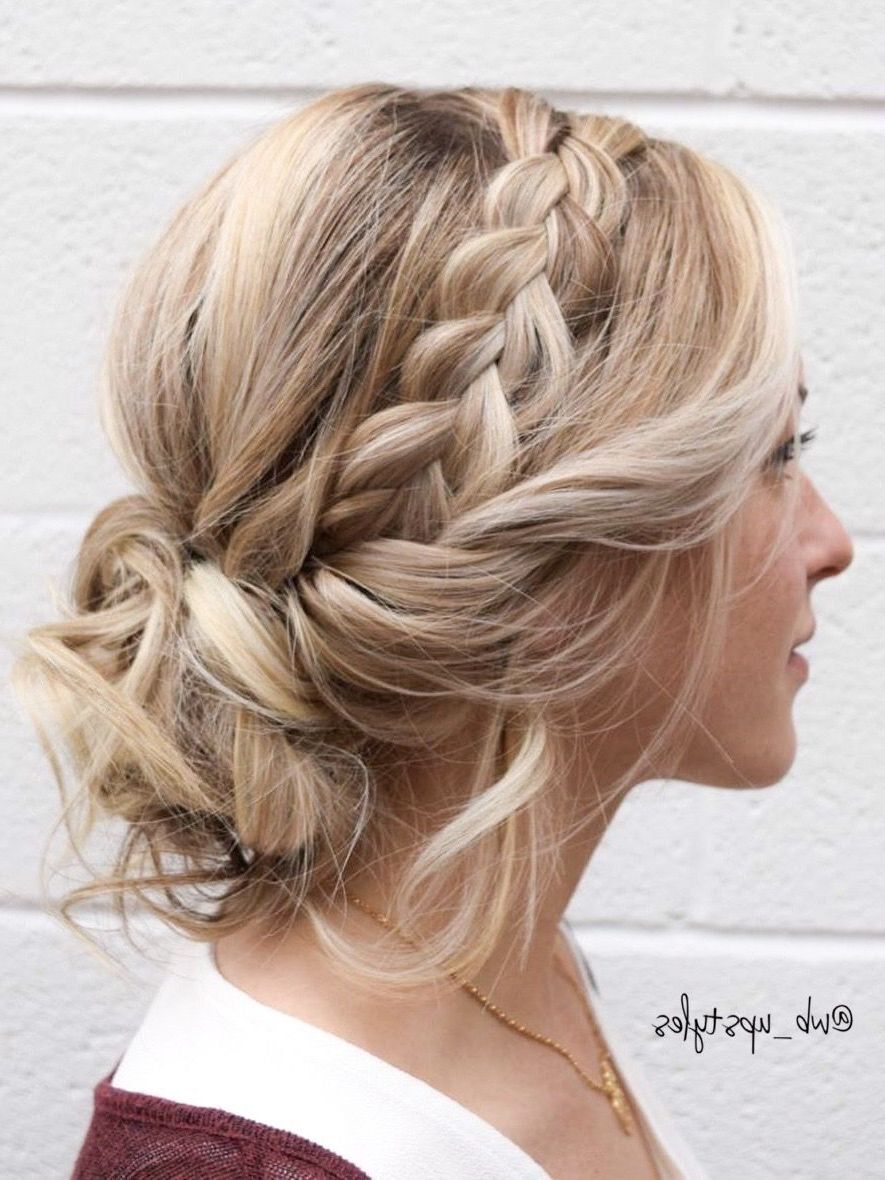 Dutch Braid With A Whimsy Low Bun. Wedding Hair Inspired (View 1 of 20)