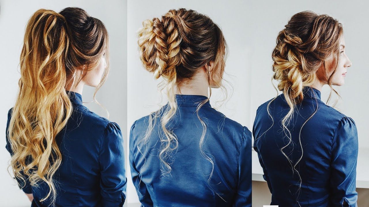 Famous Voluminous Prom Hairstyles To The Side With Regard To 3 Easy Hairstyles: Prom Hair Half Up Ponytail Braided Bun Loose Side (Gallery 19 of 20)