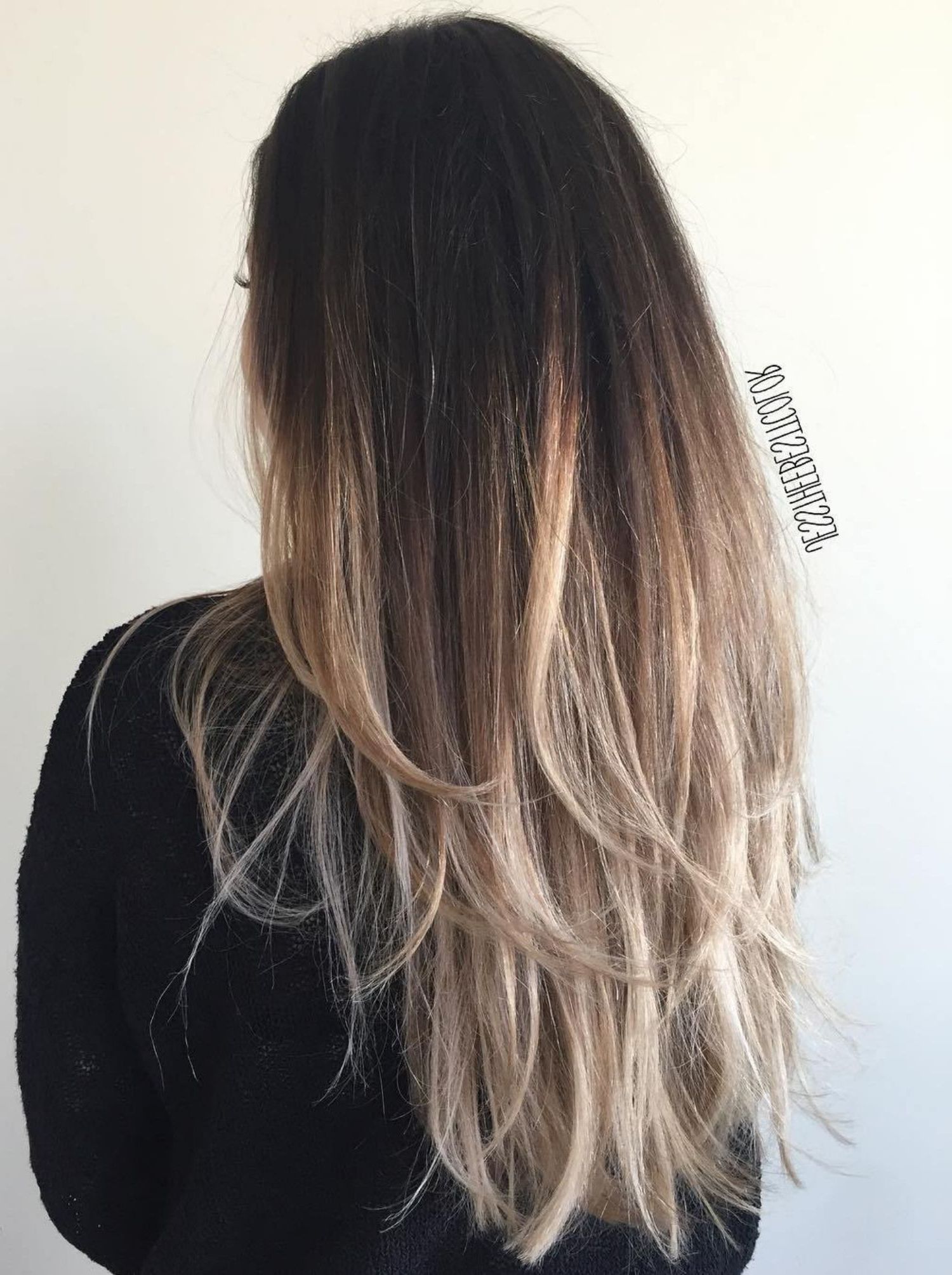 Fashion : Blonde Ombre On Black Hair Most Captivating 80 Cute Inside Current Black And Brown Layered Haircuts For Long Hair (Gallery 20 of 20)