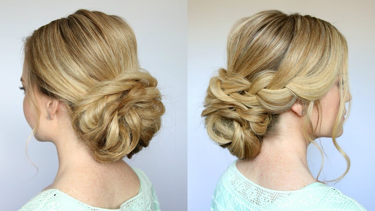 Favorite Braided Chignon Prom Hairstyles Within Braid + Low Bun Updo (View 9 of 20)