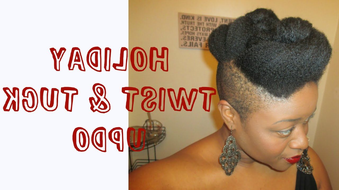 Favorite Shaved Side Prom Hairstyles With Regard To Natural Hair Holiday Updo  Shaved Sides – Youtube (Gallery 19 of 20)
