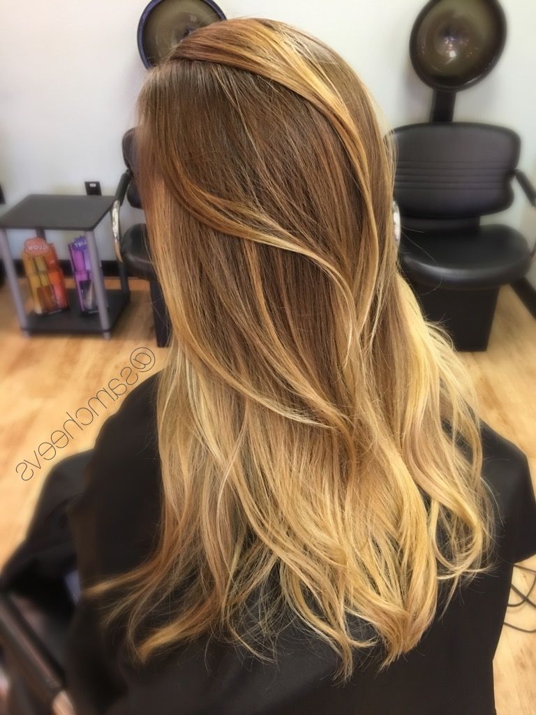Golden Honey And Caramel Balayage Ombre Hair Color // Warm Tones For Inside Popular Warm Toned Brown Hairstyles With Caramel Balayage (View 3 of 20)