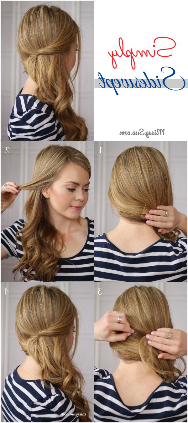 Hair Styles, Bridesmaid Hair, Curly Intended For Recent Pinned Up Curls Side Swept Hairstyles (View 1 of 20)