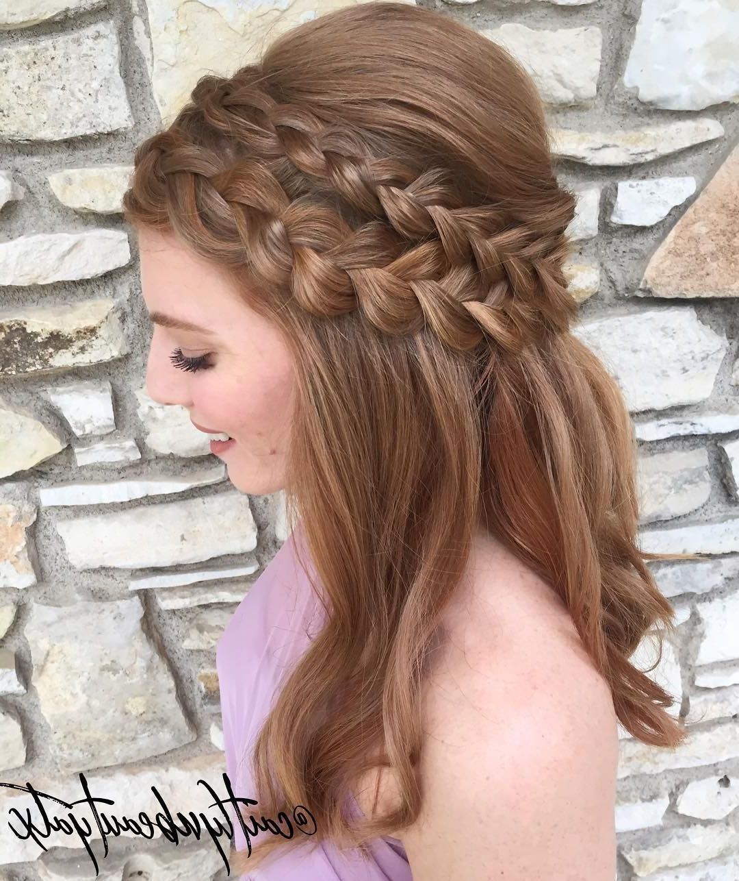 Most Recent Double Braided Prom Updos Within Double French Dutch Braid Half Up, Half Down Style (View 4 of 20)