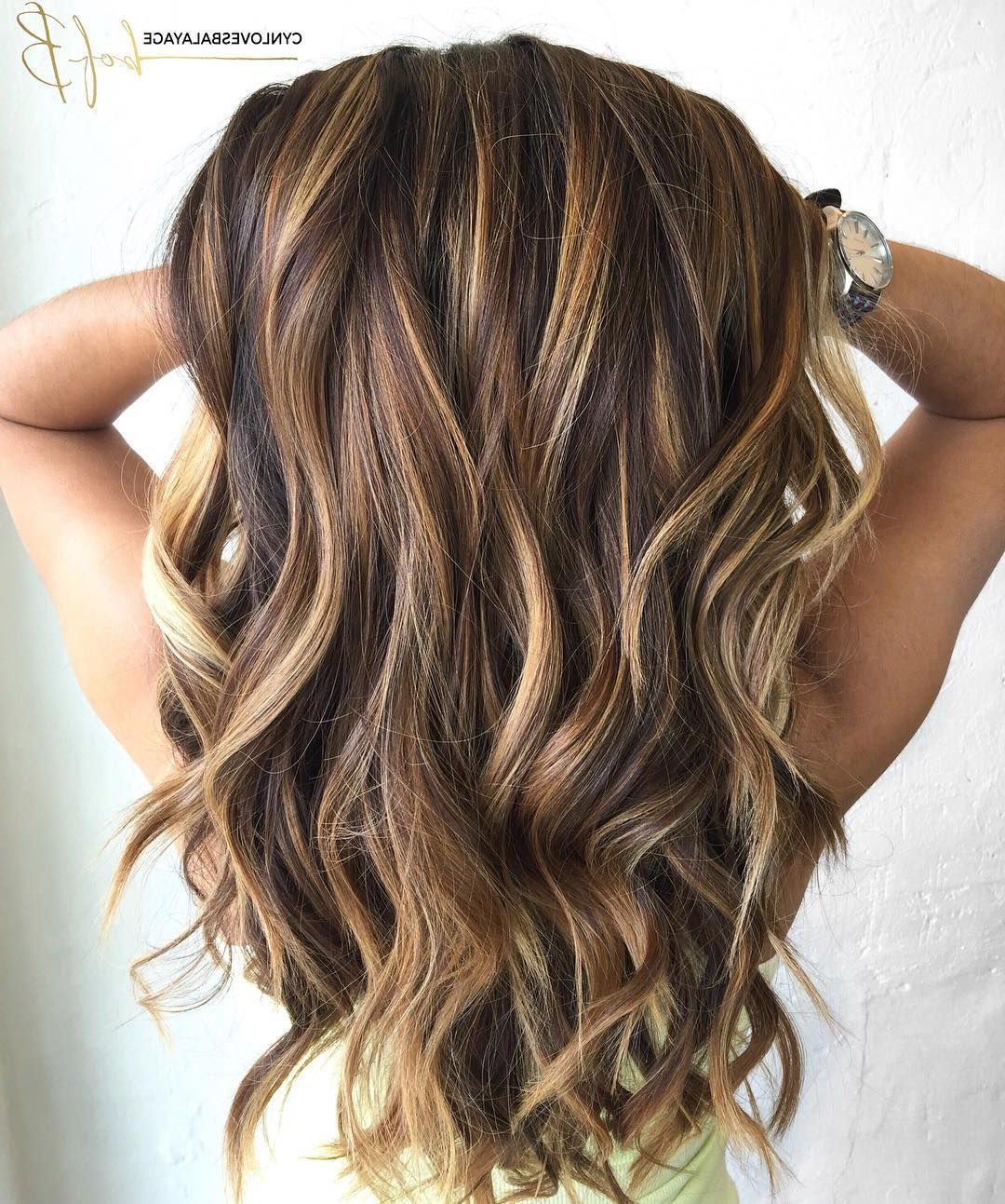 Preferred Curly Golden Brown Balayage Long Hairstyles In 60 Looks With Caramel Highlights On Brown And Dark Brown Hair (View 7 of 20)