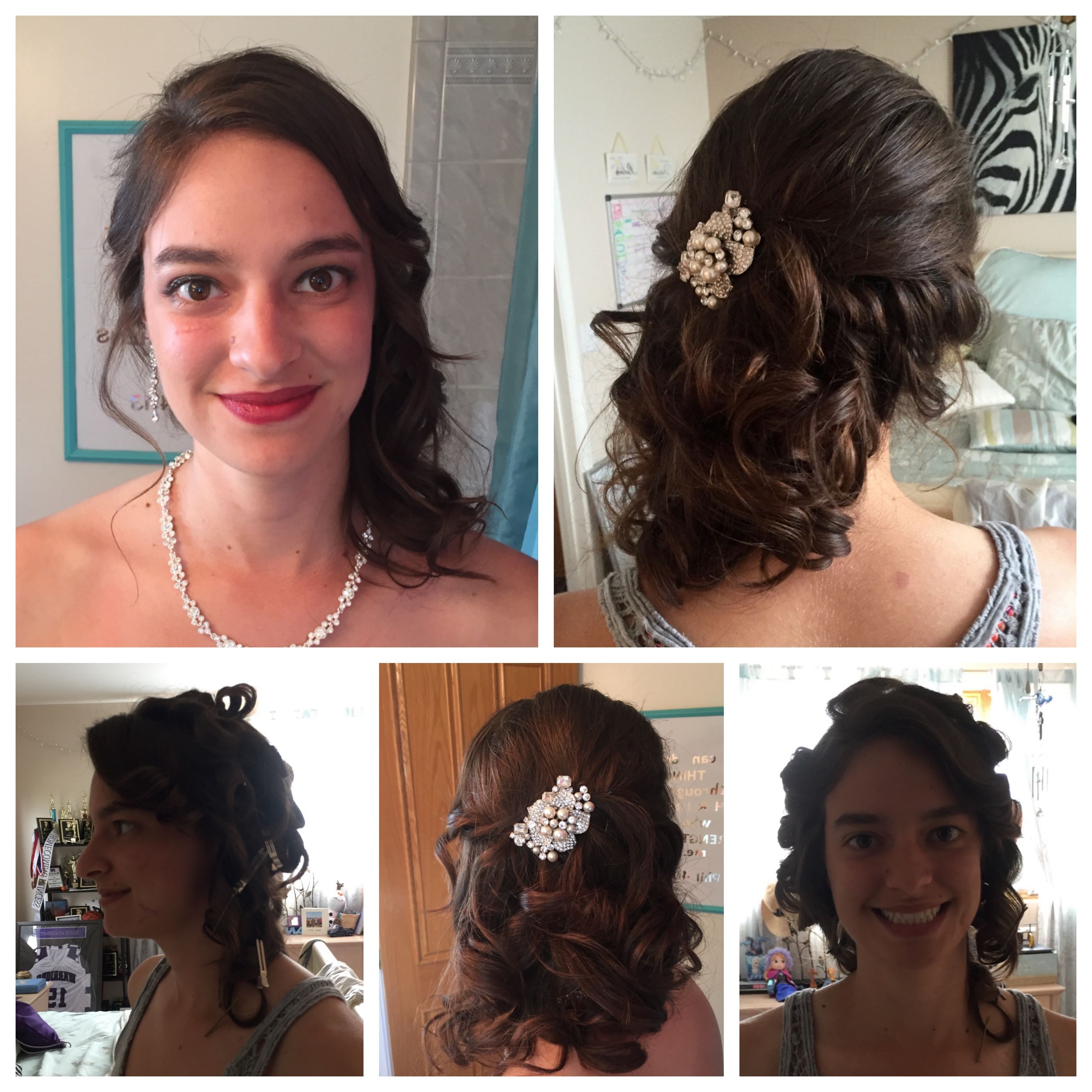Prom Skyfall – Jenna Side Twist Into Side Swept Curls, Pinned With Regarding Latest Side Bun Prom Hairstyles With Jewelled Barrettes (View 1 of 20)