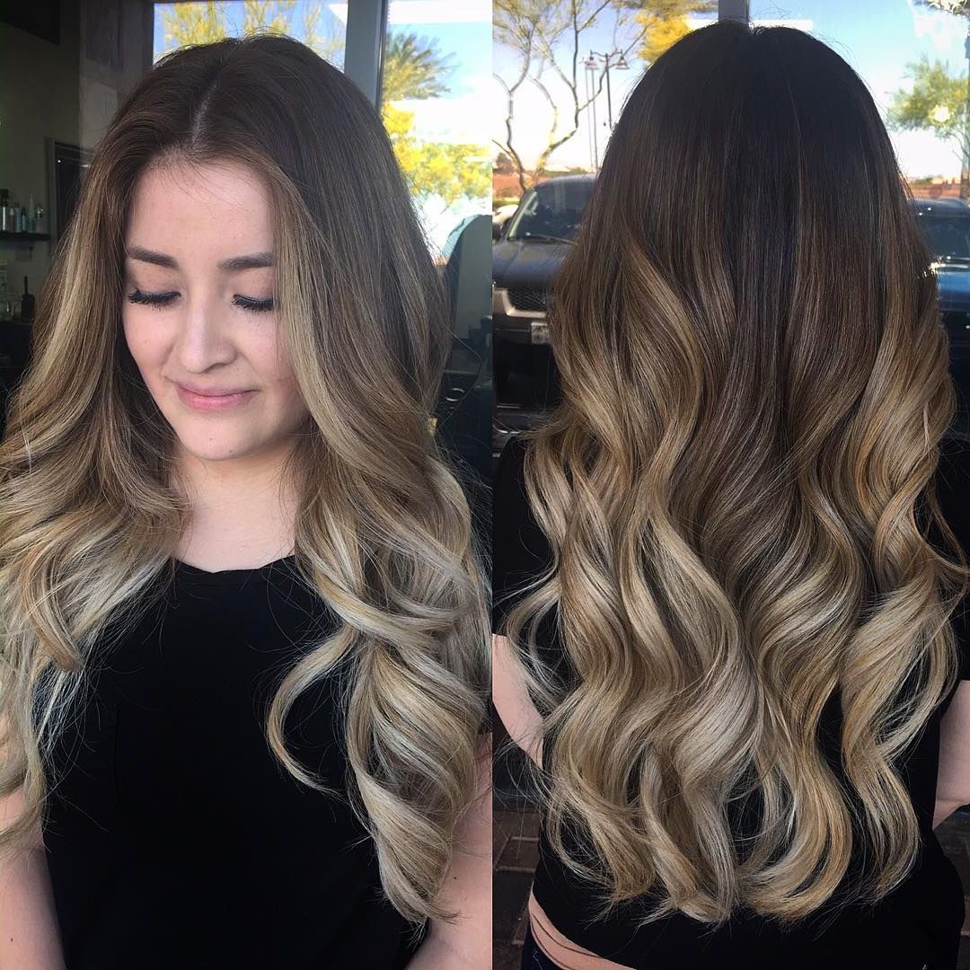 Smoky Balayage Wavy Hairstyle For Long Hair Half Up Wavy Bob Would Pertaining To 2018 Long Waves Hairstyles (View 6 of 20)