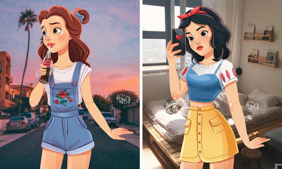Widely Used Princess Like Side Prom Downdos With Regard To Disney Princesses Creatively Reimagined As Modern Day Millennials (View 4 of 20)