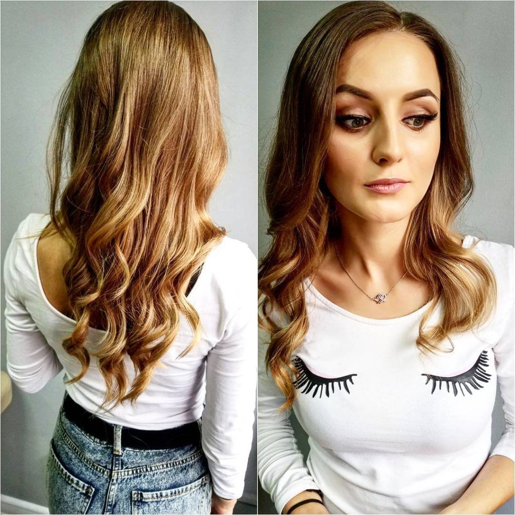 Women's Dark Blonde V Cut Layers With Wavy Textured Ends And Subtle Throughout Preferred Long Layered Brunette Hairstyles With Curled Ends (View 18 of 20)