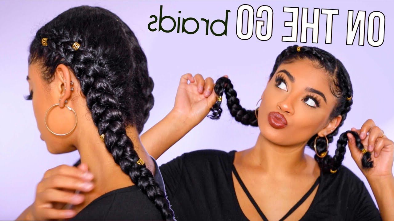 2018 Braids And Gold Ponytail Hairstyles Intended For On The Go Two Braid Tutorial! No Extensions (View 19 of 20)