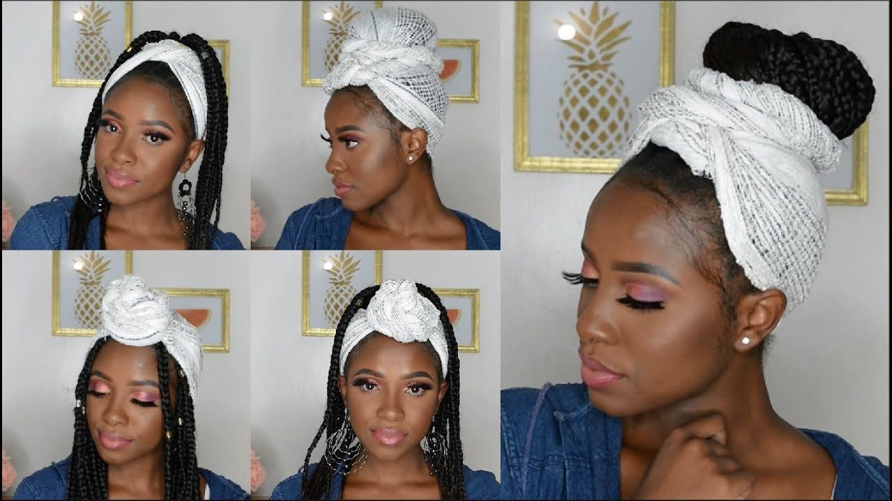 5 Quick & Easy Turban/headwrap Styles For Braids For Most Recent Braided Headwrap Hairstyles (View 1 of 20)