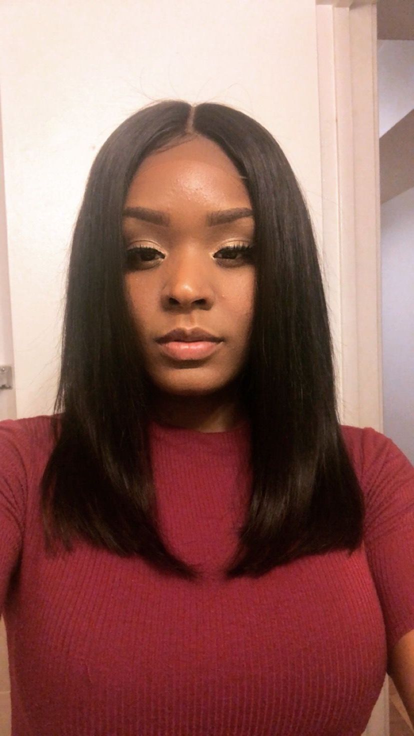 Middle Part Long Bob Lob Lace Closure Wig #weavehairstylesshort Inside Most Current Long Bob Middle Part Hairstyles (View 3 of 20)