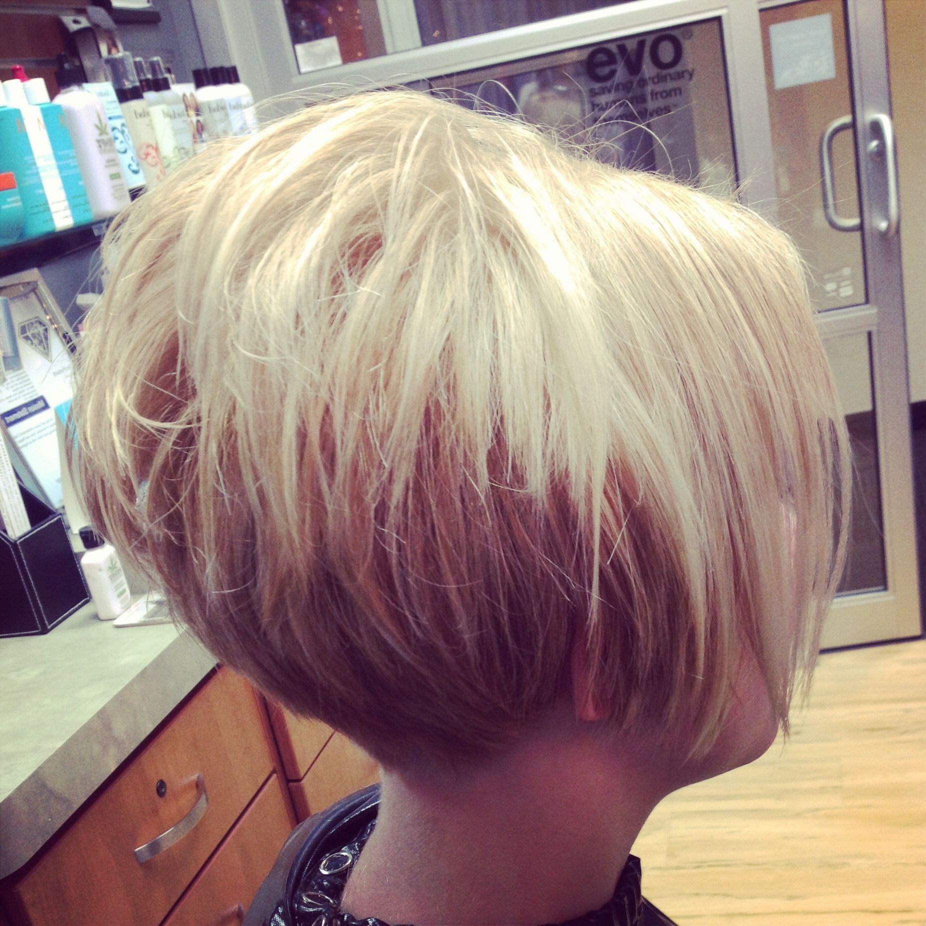 Preferred Straight Graded Haircuts With Layering Pertaining To Short Cropped Stacked Tapered At Neck Bob! (View 4 of 20)