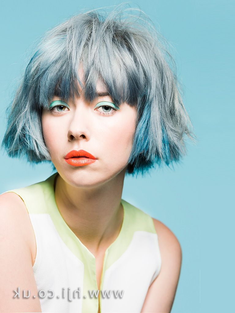 Widely Used Short Messy Bob Hairstyles With 2017 Short Messy Textured Bob Hairstyle With Blue Grey Colour (View 13 of 20)