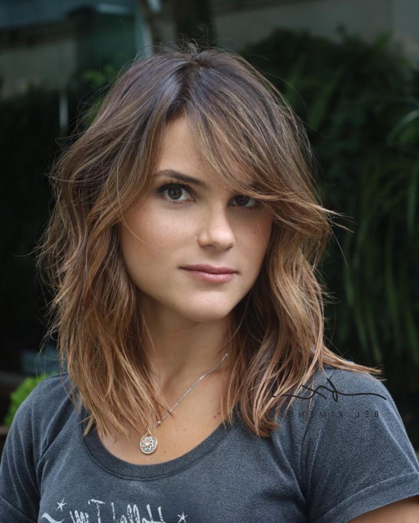 20 Inspirations Medium Shag Hairstyles with Long Side Bangs