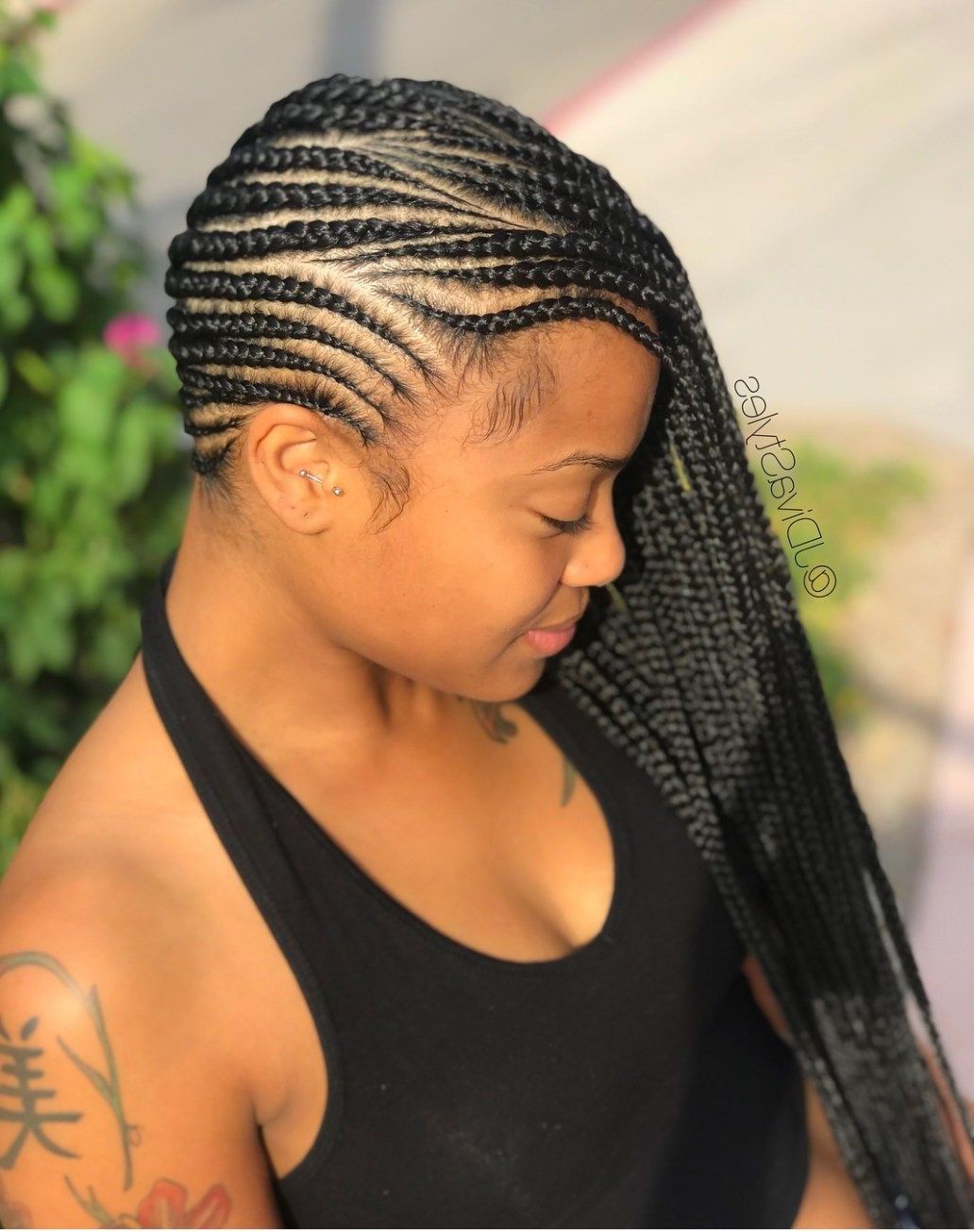 11 Cornrow Styles That Will Make You Want To Call Your Regarding Preferred Geometric Blonde Cornrows Braided Hairstyles (View 13 of 20)