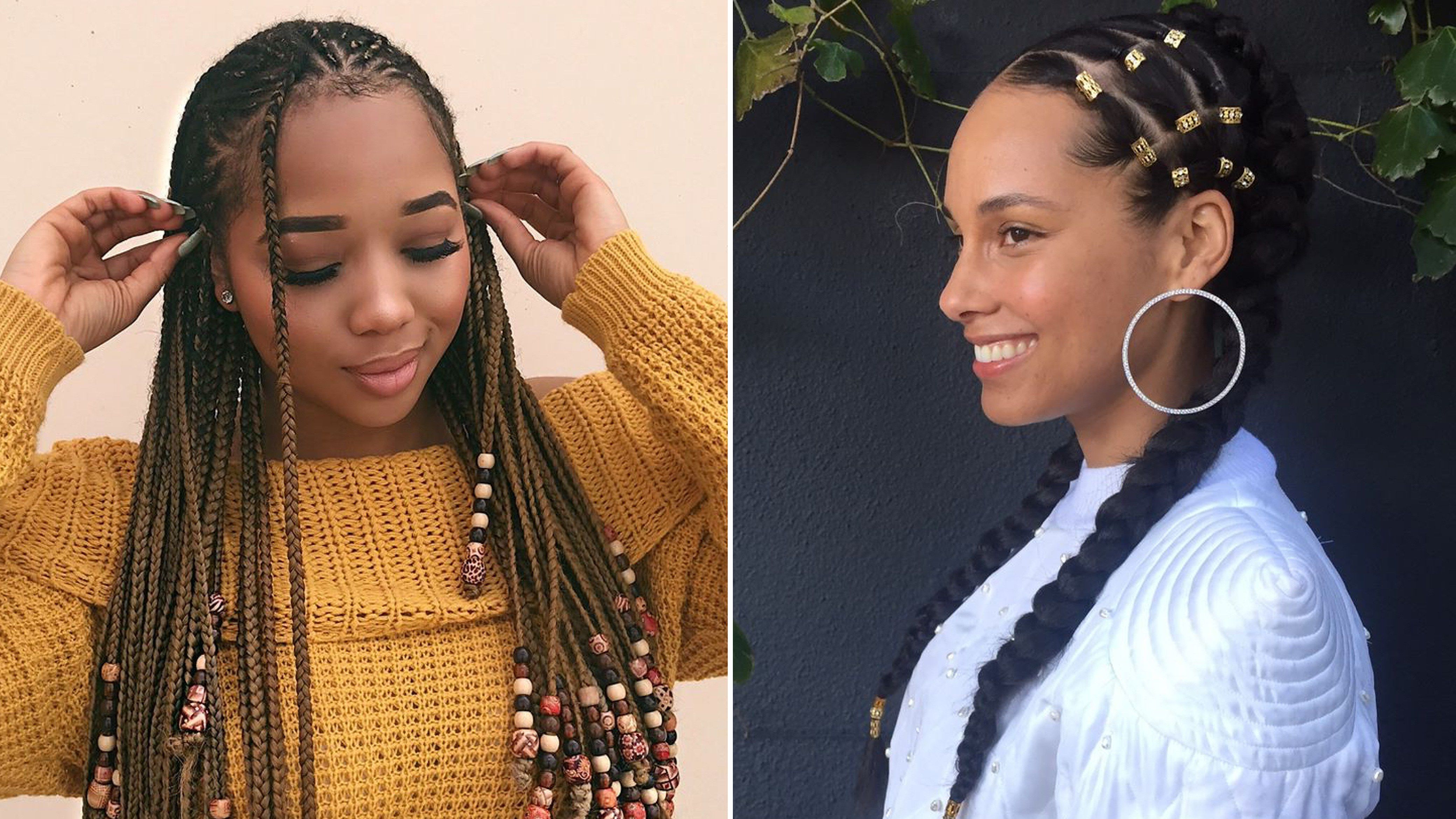 12 Gorgeous Braided Hairstyles With Beads From Instagram In Most Recent Center Part Braided Hairstyles (View 16 of 20)