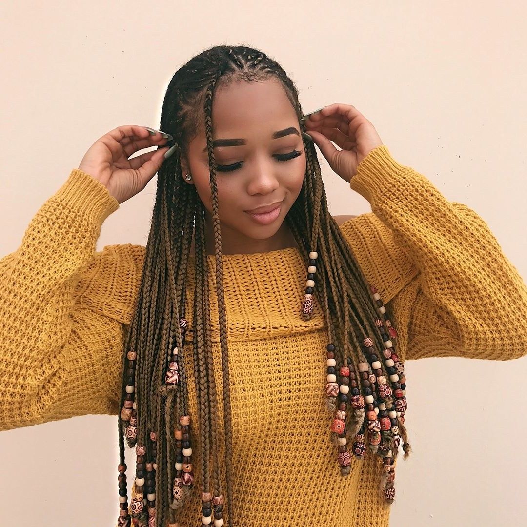 12 Gorgeous Braided Hairstyles With Beads From Instagram With Regard To Latest Long Braid Hairstyles With Golden Beads (View 6 of 20)