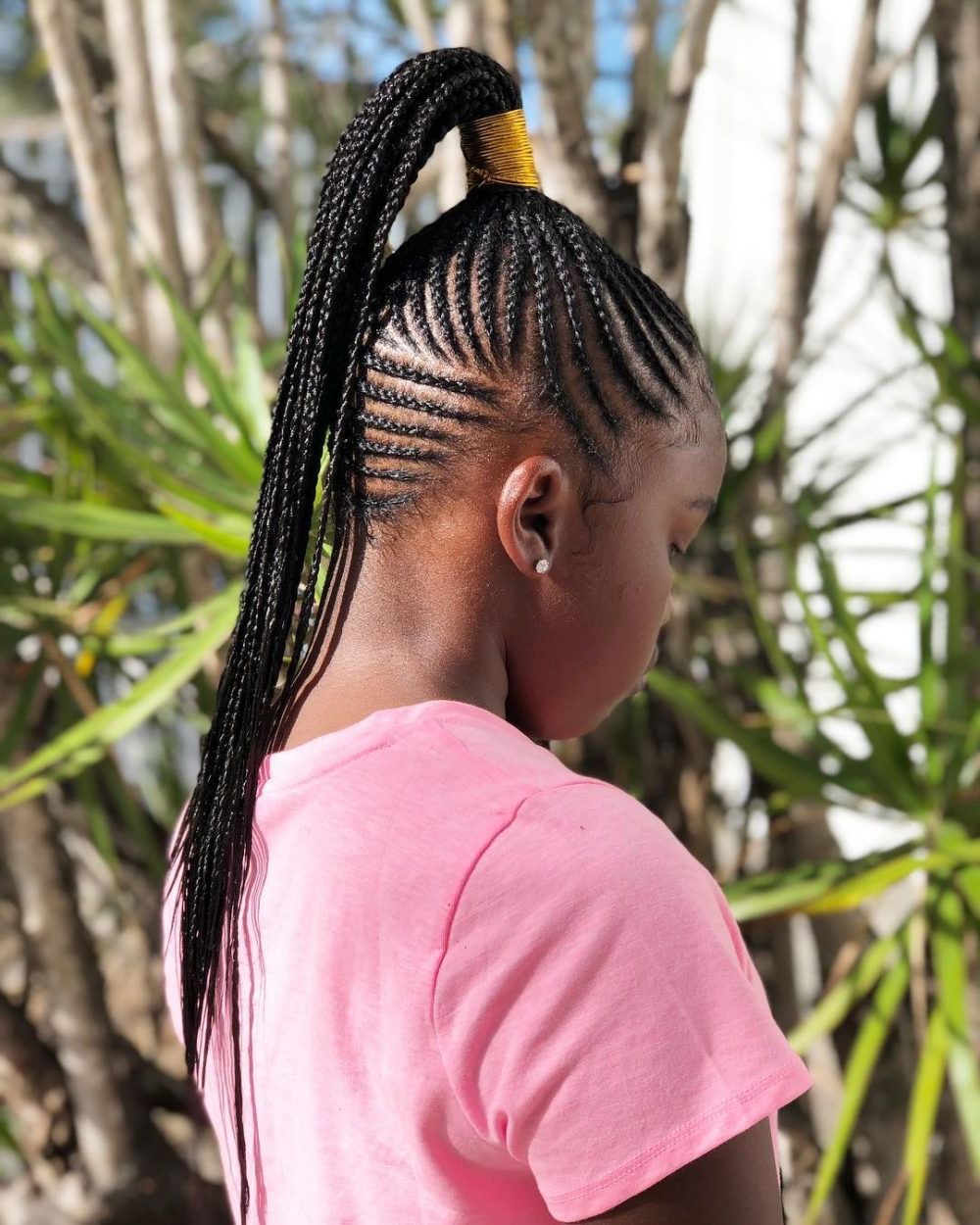 17 Greatest Ghana Braids And Hairdos For 2019 Inside Fashionable High Ponytail Braided Hairstyles (View 13 of 20)