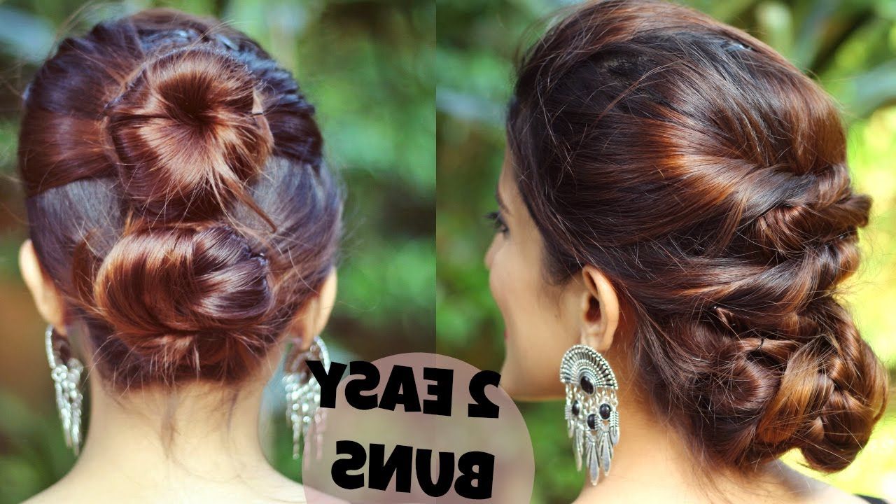 2 Quick & Easy Indian Bun Hairstyles For Medium/long Hair For  Saree/lehenga/no Teasing,no Hairspray Inside Most Popular Teased Fishtail Bun Updo Hairstyles (Gallery 20 of 20)