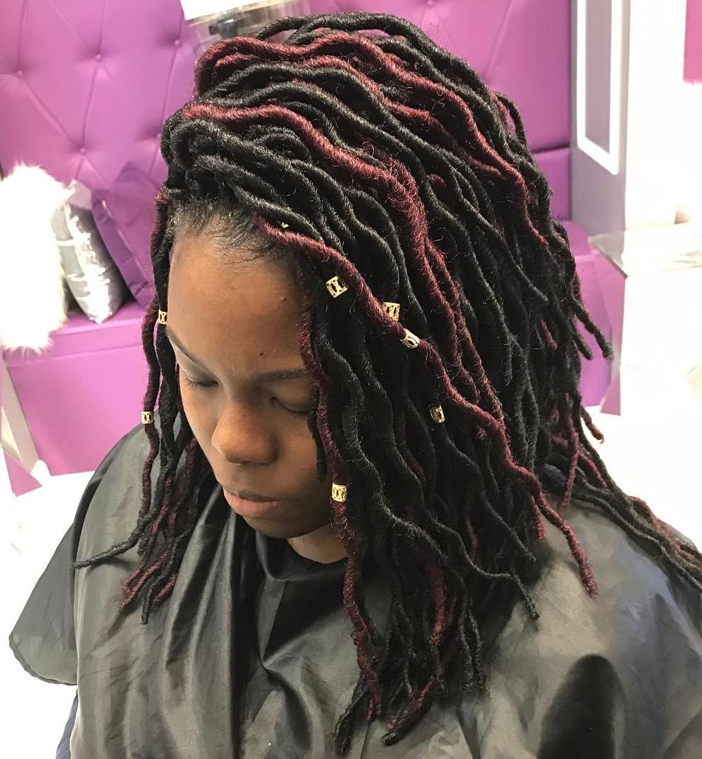 20 Cute And Creative Ideas For Short Faux Locs In Most Recent Tightly Coiled Gray Dreads Bun Hairstyles (View 1 of 20)