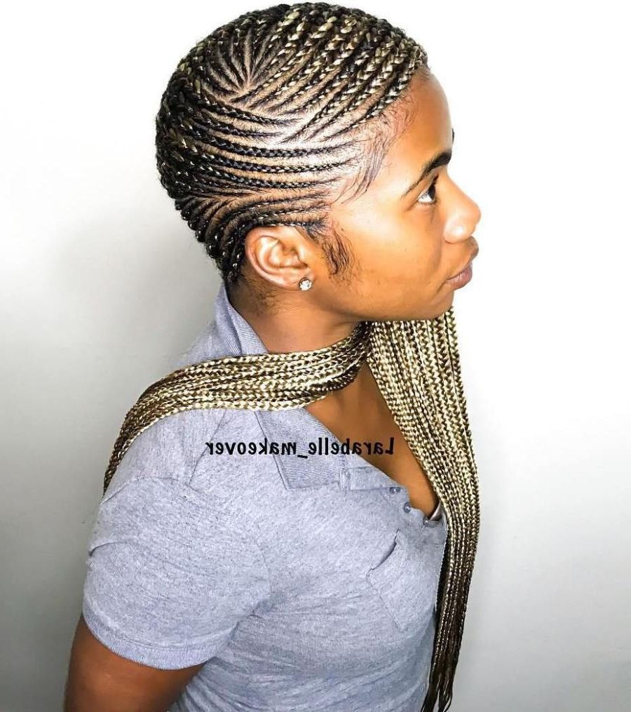 20 Head Turning Lemonade Braid Styles For All Ages With Regard To Preferred Geometric Blonde Cornrows Braided Hairstyles (View 1 of 20)