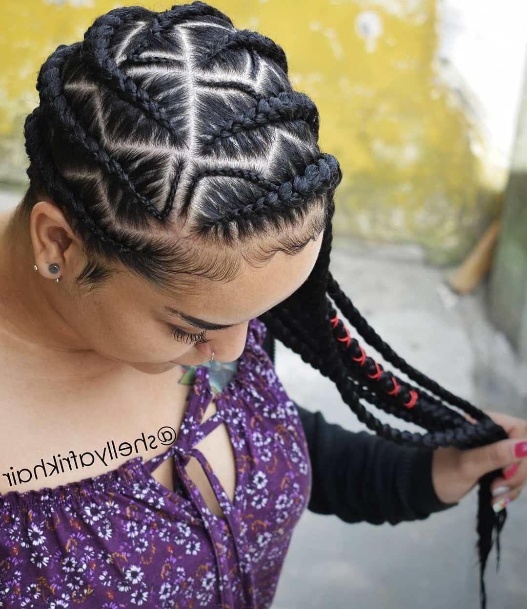 20 Head Turning Lemonade Braid Styles For All Ages With Regard To Recent Purple Passion Chunky Braided Hairstyles (View 5 of 20)