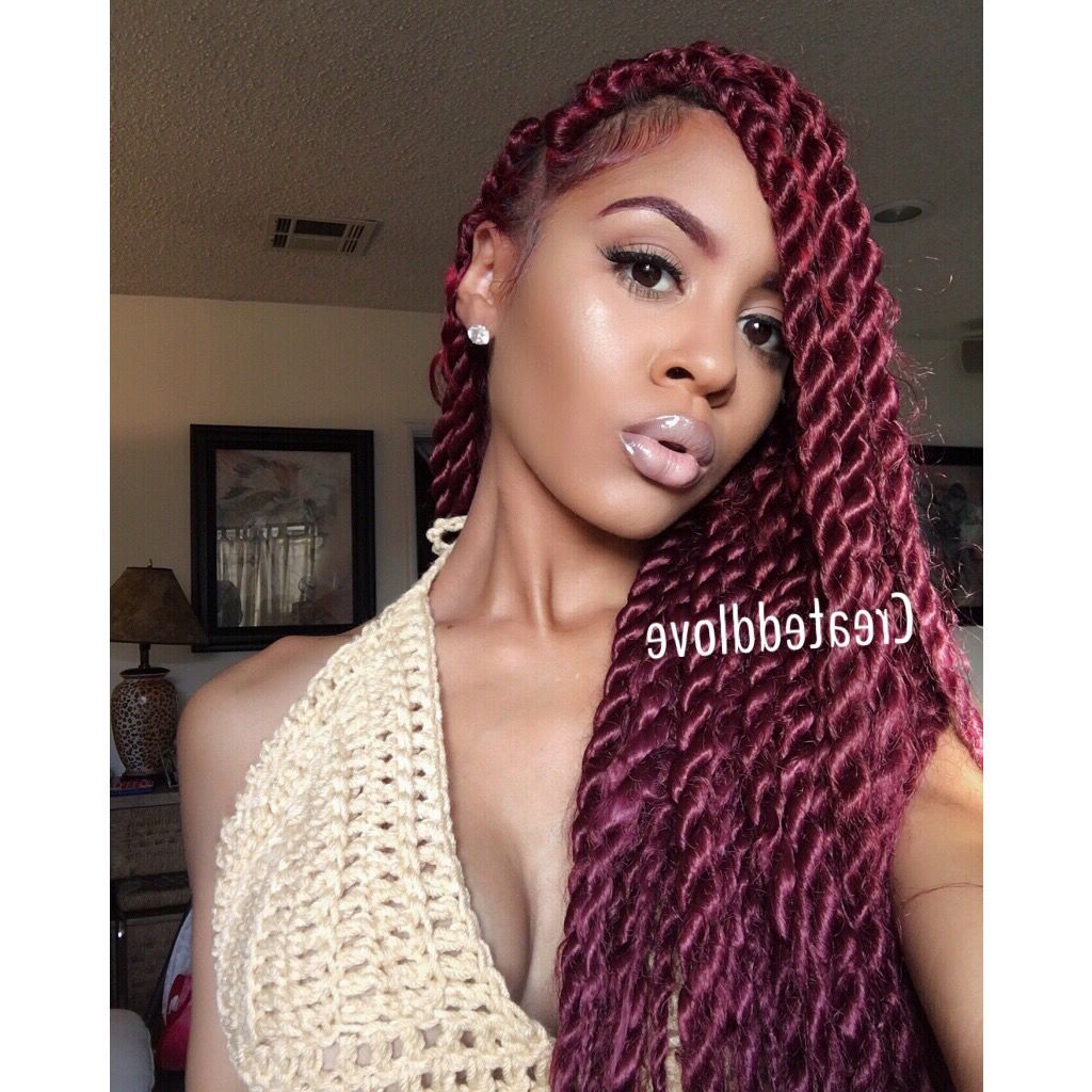 2019 African Red Twists Micro Braid Hairstyles Throughout Red Jumbo Twist (View 1 of 20)