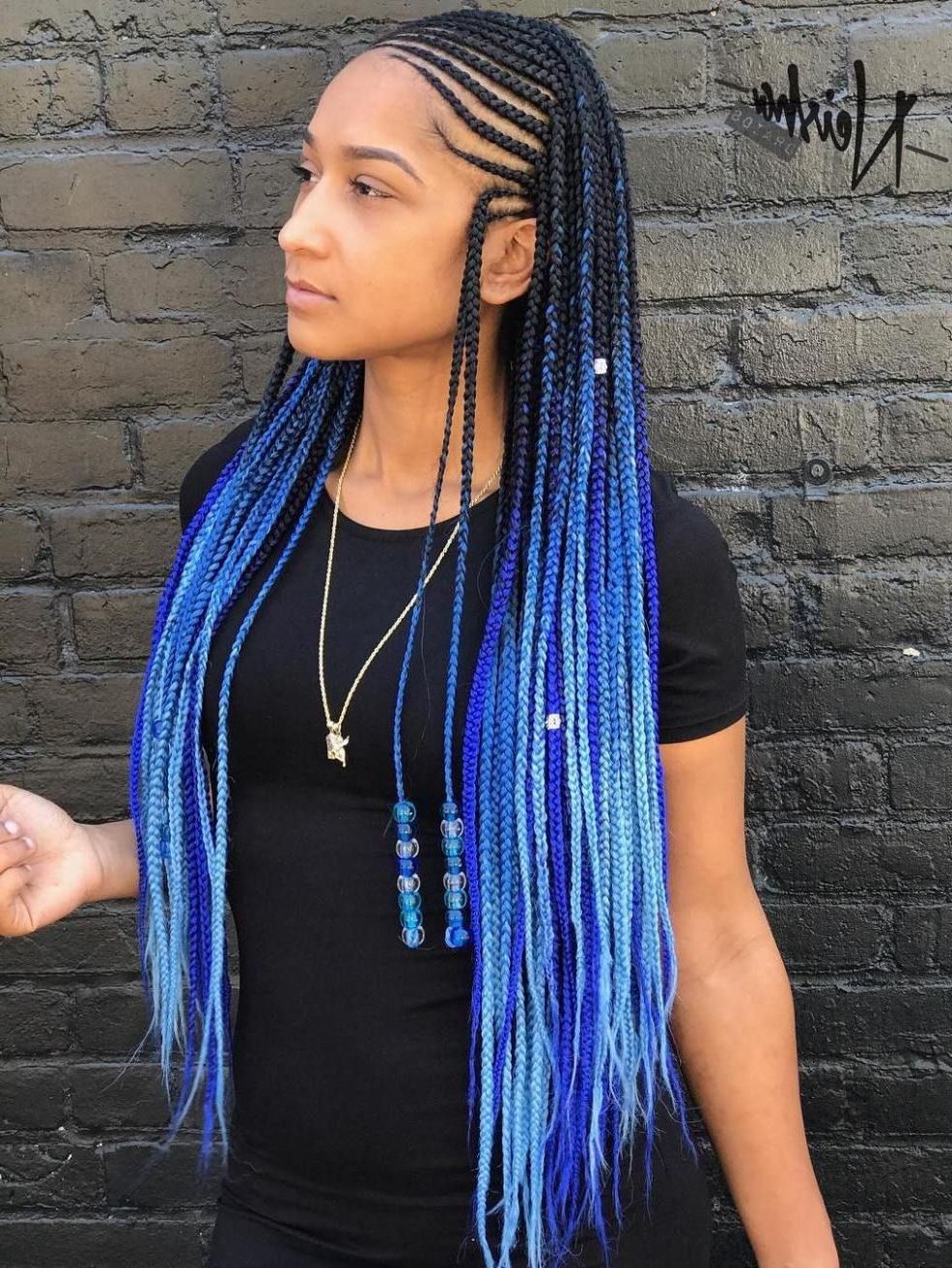 2019 Blue And Black Cornrows Braid Hairstyles Inside 20 Amazing Fulani Braids For Women Of All Ages (View 1 of 20)