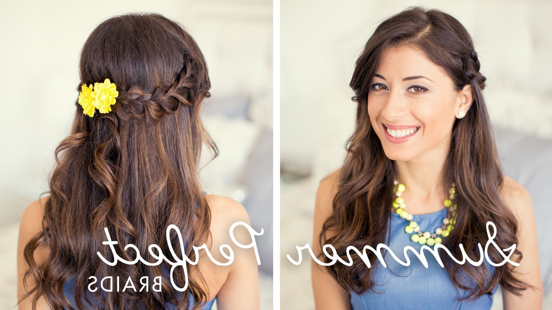2019 Softly Pulled Back Braid Hairstyles Inside So Pretty! Braid One Braid On Either Side Straight Down And (Gallery 20 of 20)