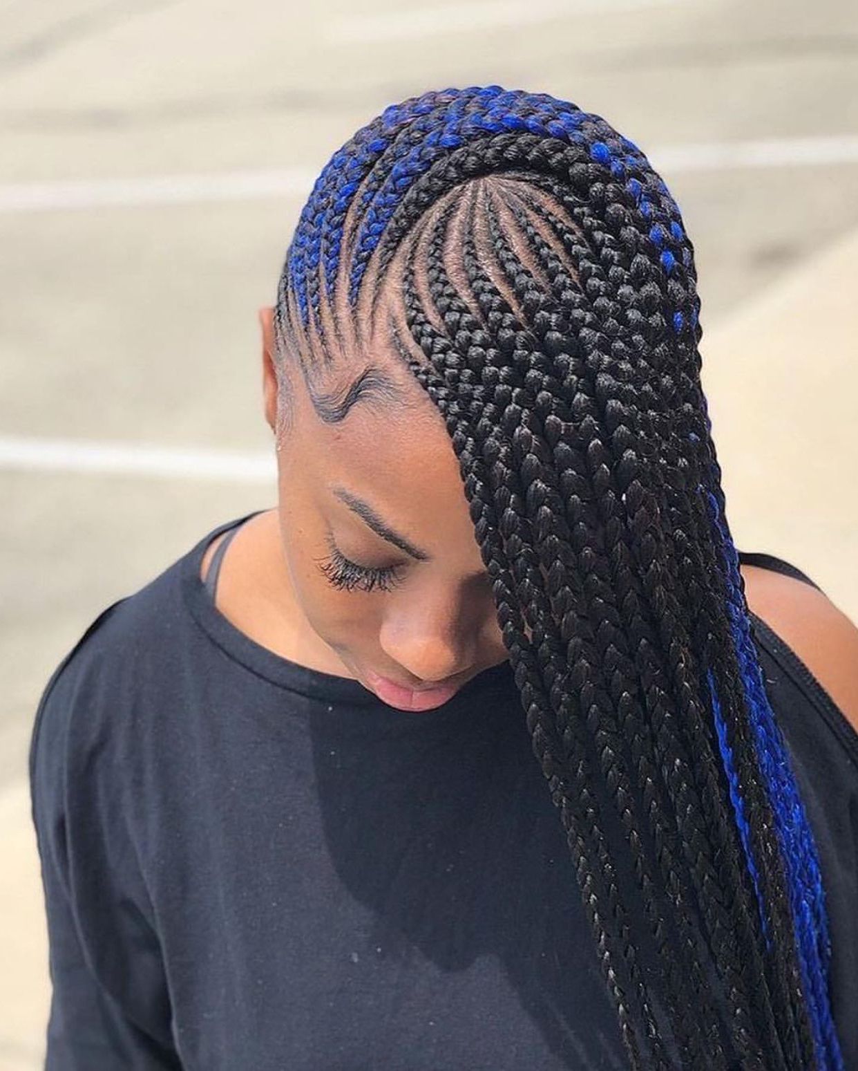 2020 Colorful Cornrows Under Braid Hairstyles In 25 Charming Lemonade Braids To Rock Your Appearance (View 7 of 20)