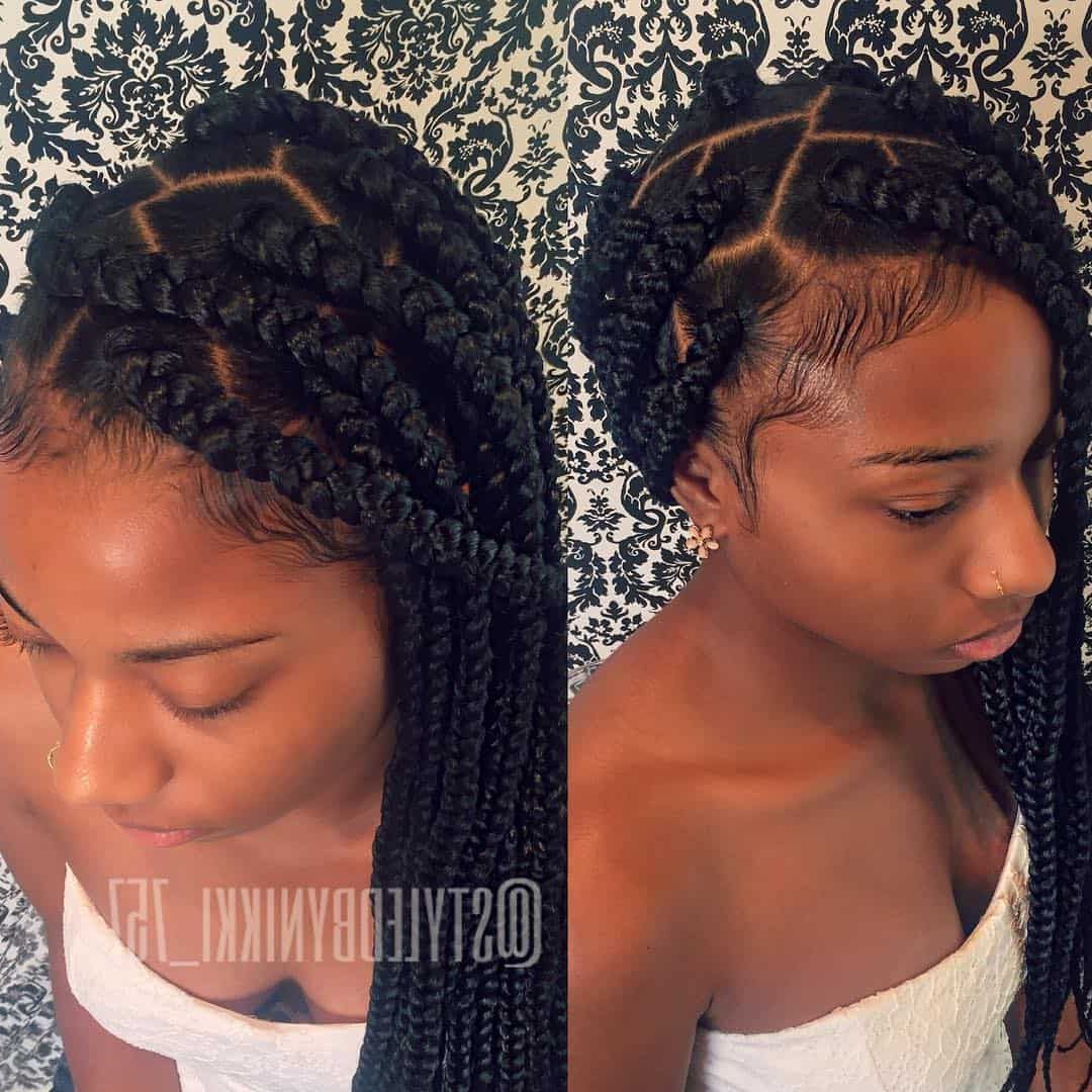 2020 Loose Braided Hairstyles With Turban Intended For 25 Big Box Braids That Will Make You Stand Out Of The Crowd (View 6 of 20)