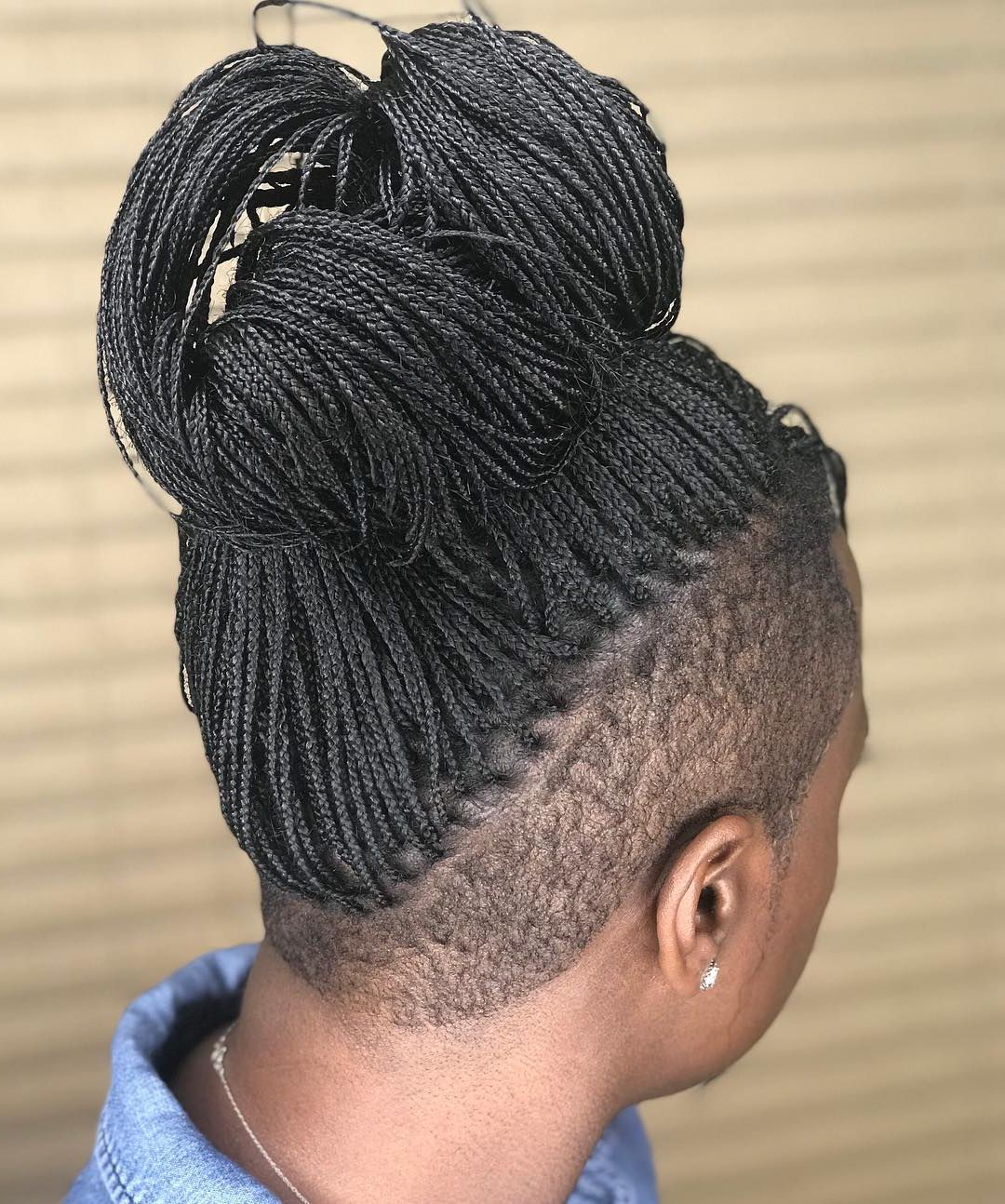 2020 Partial Updo Rope Braids With Small Twists Inside 20 Superb Braids With Shaved Sides Worth Copying (View 13 of 20)