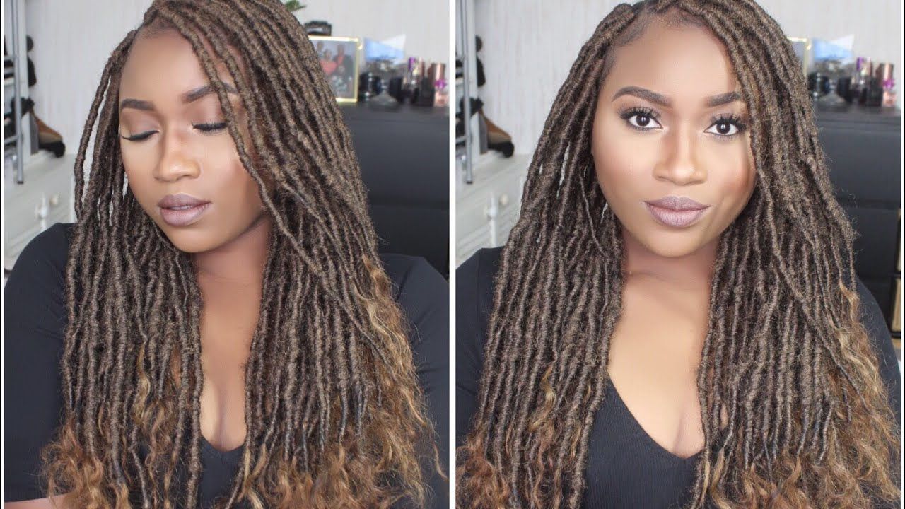 2020 Straight Mini Braids With Ombre Regarding Ombre Lightweight Goddess Locs Technique For Thin 4c Hair Using Cheap Human  Hair (Gallery 19 of 20)
