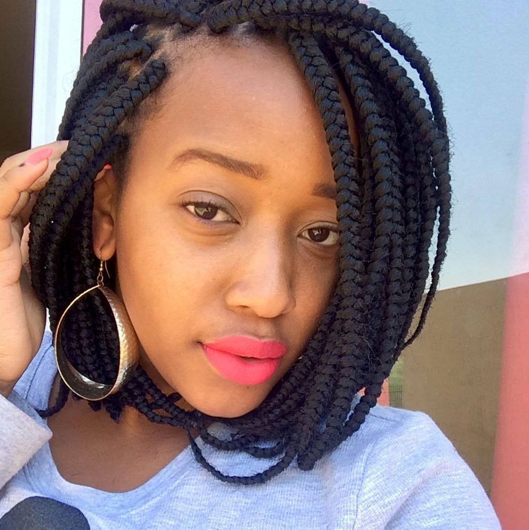 25 Best Short Box Braids Ideas – Protecting Your Hair (2019) Throughout Widely Used Asymmetrical Bob Braid Hairstyles (View 8 of 20)