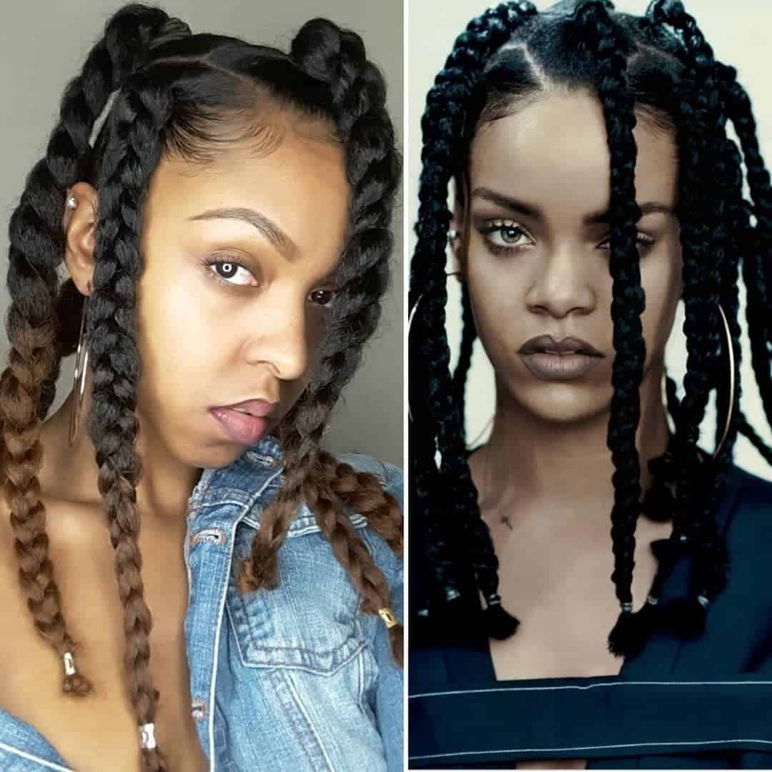 25 Big Box Braids That Will Make You Stand Out Of The Crowd In Most Up To Date Wrap Around Triangular Braided Hairstyles (View 12 of 20)