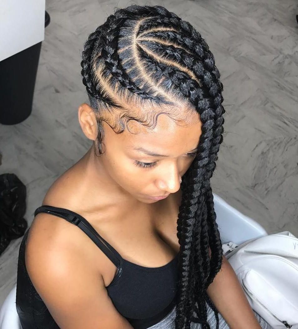 25 Charming Lemonade Braids To Rock Your Appearance In Recent Full Scalp Patterned Side Braided Hairstyles (View 2 of 20)