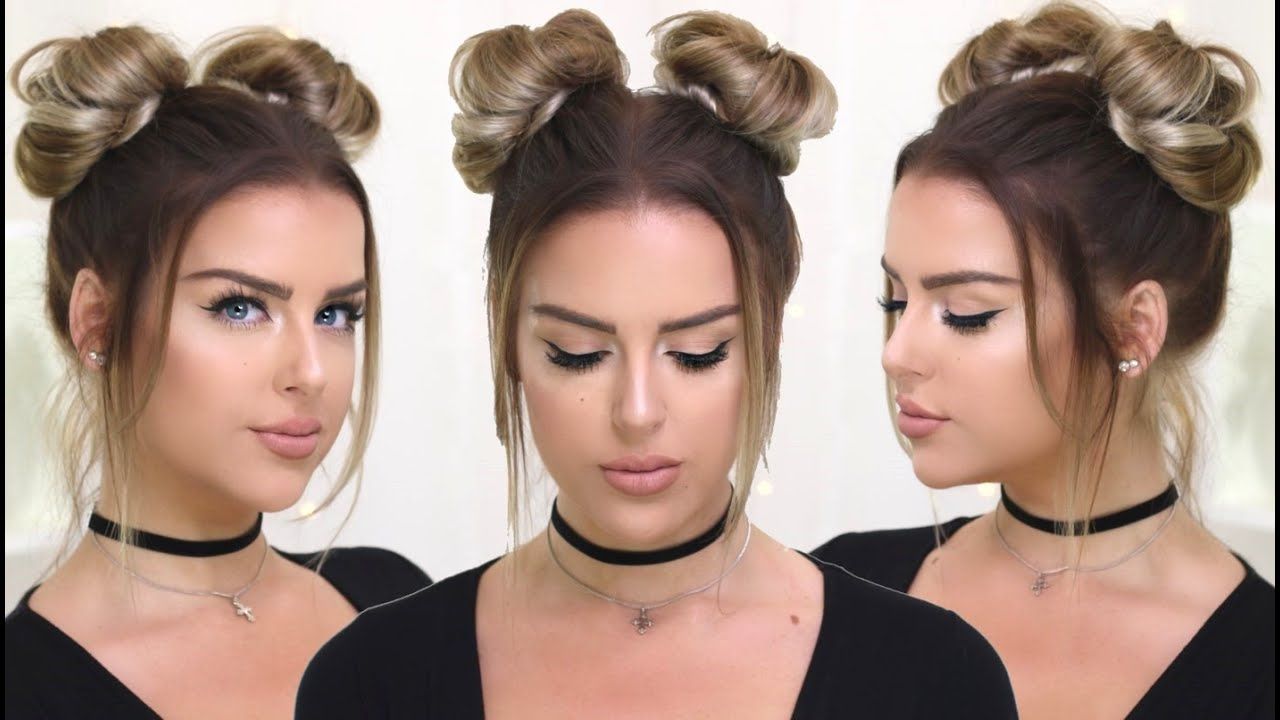 25 Cutest Two Bun Hairstyles For Women – Hairstylecamp Inside Most Current Stacked Mini Buns Hairstyles (View 8 of 20)