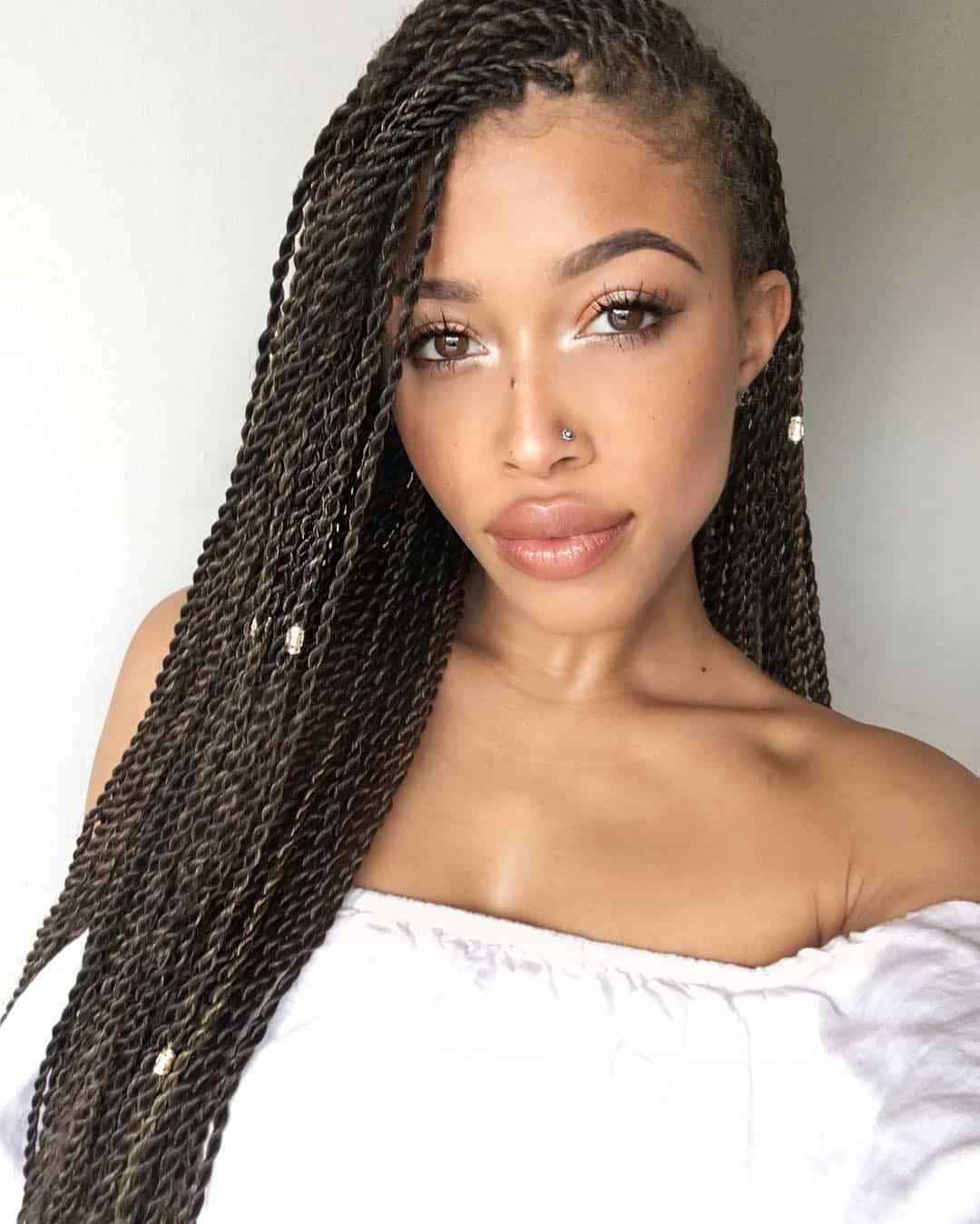 29 Magnificent Micro Braid Hairstyles For The Next Season Within Current Side Swept Twists Micro Braids With Beads (View 1 of 20)