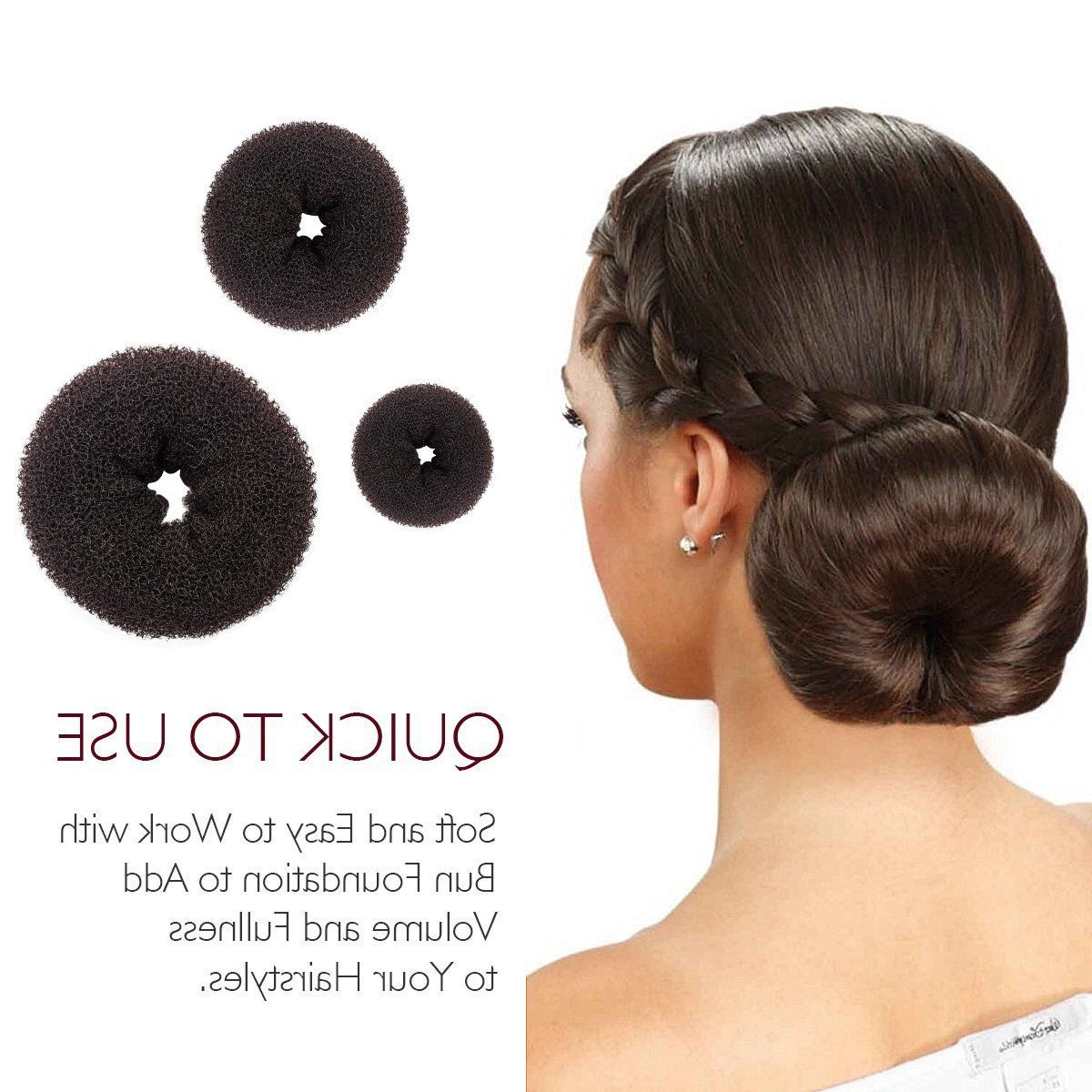 3 Pcs Magic Hair Bun Maker French Twist Donut Former Ring Inside Well Liked High Volume Donut Bun Updo Hairstyles (View 10 of 20)