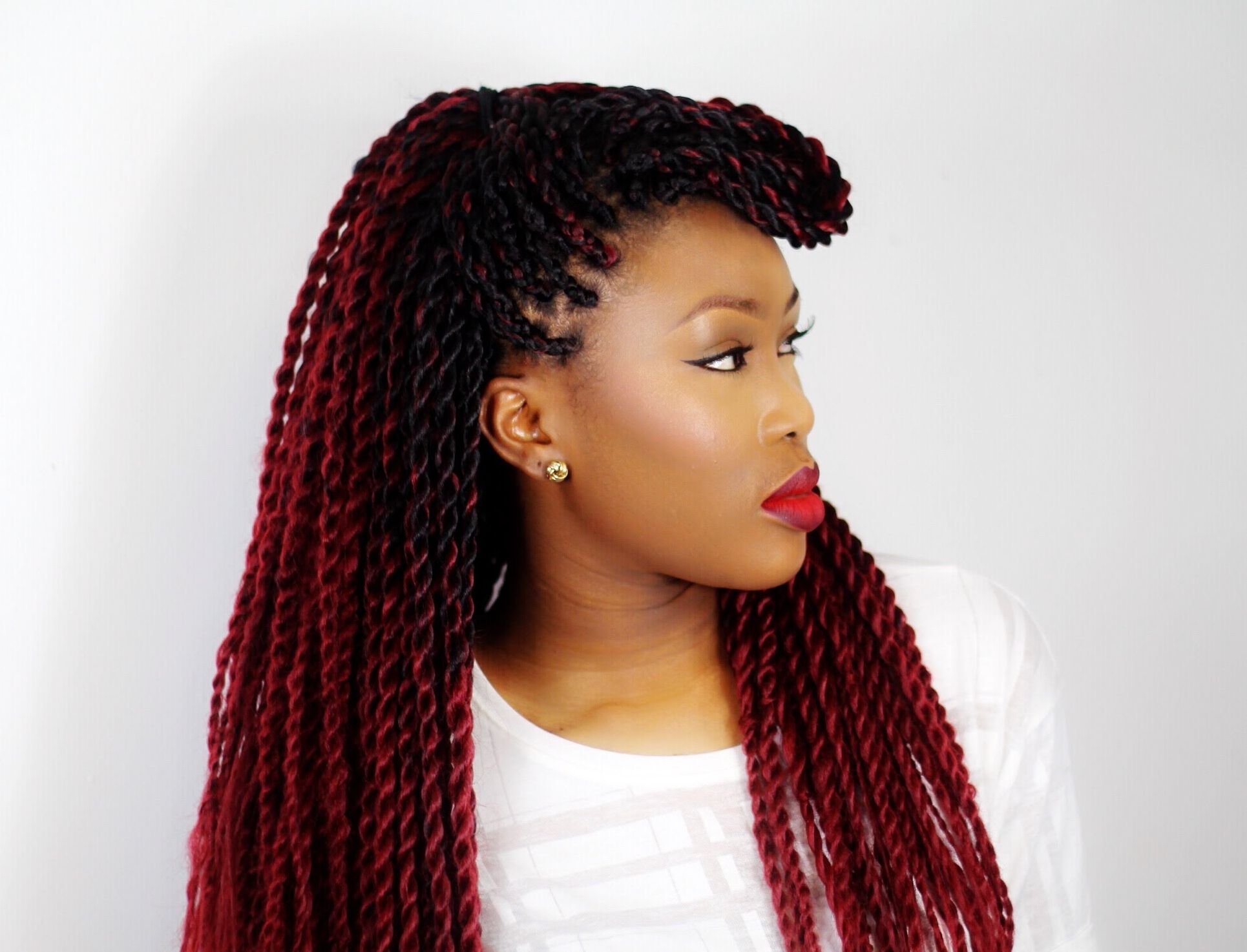 30 Protective High Shine Senegalese Twist Styles Throughout Well Known Black Twists Hairstyles With Red And Yellow Peekaboos (View 9 of 20)